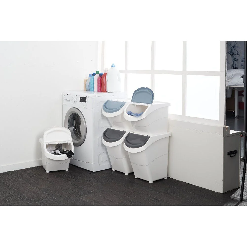Boîte de rangement blanche avec couvercle 20 L