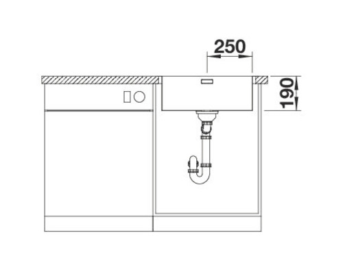 Blanco CLARON 500-IF/A spoelbak, 560 x 510 mm, roestvrij staal, 521633