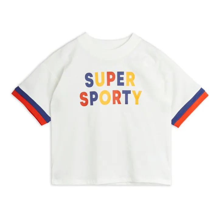 Mini Rodini T-Shirt Super Sporty Coton bio | Blanc