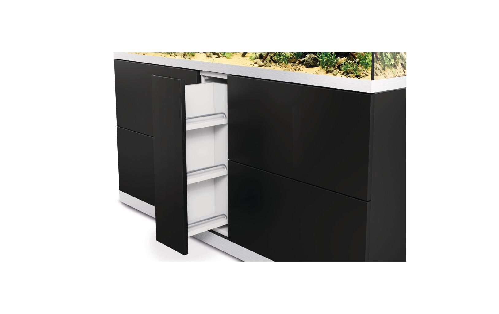Aquarienkombination HighLine optiwhite 600, Schwarz, 580 l<br>HighLine Aquarien aus Optiwhite-Glas mit Unterschrank