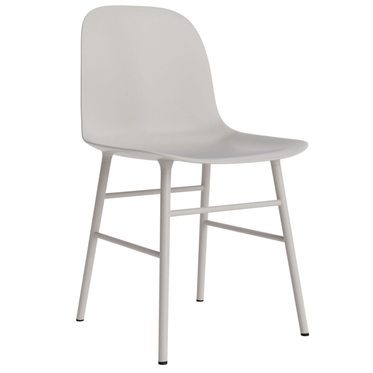 Normann Copenhagen Form Chair stoel met stalen onderstel warm grijs