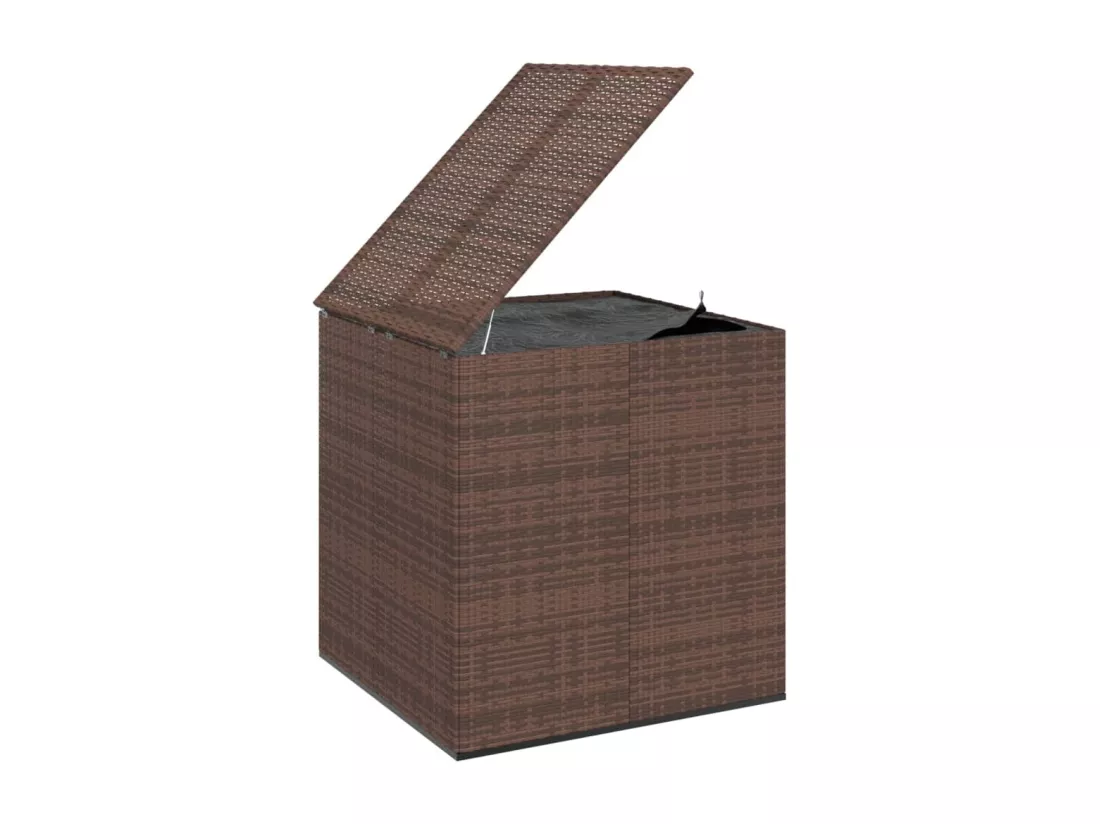 Boîte à coussins de résine marron 100 x 97.5 x 104 cm 02_0013160