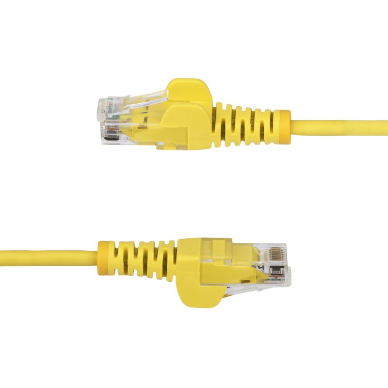 StarTech.com Câble Ethernet CAT6 Jaune Fin de 1,5m, Sans Accroc, 100W PoE, UTP, LSZH, Fil de Cuivre Pur 28AWG, Cordon Patch Réseau RJ45 avec Serre-Câble, Contrôlé Fluke