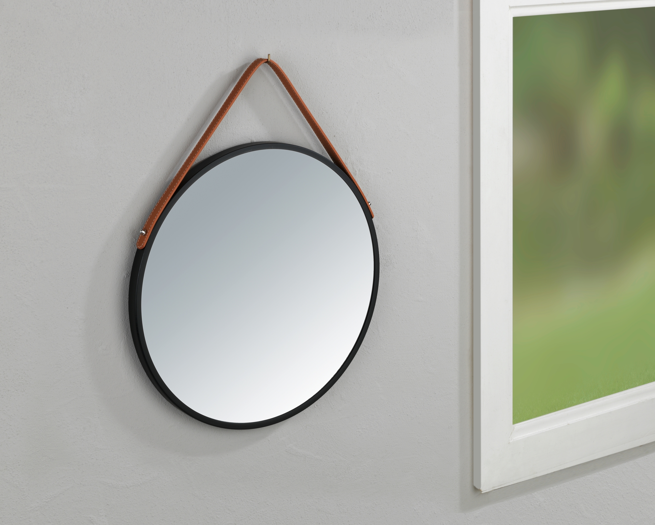 Wenko Borrone opmaakspiegel wand ø40cm zwart
