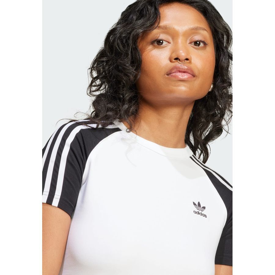 Adidas Original T-shirt slim manches raglan 3 bandes Adicolor