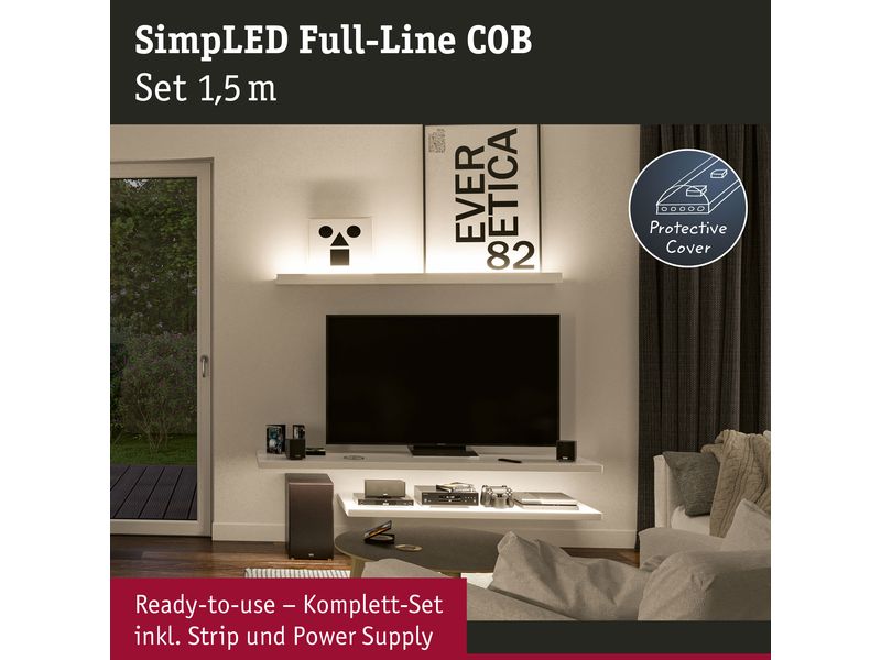 Paulmann LED-Stripe SimpLED Strip Set COB, 3000 K, 1.5 m, W LED Strip Full-Line COB Komplettset