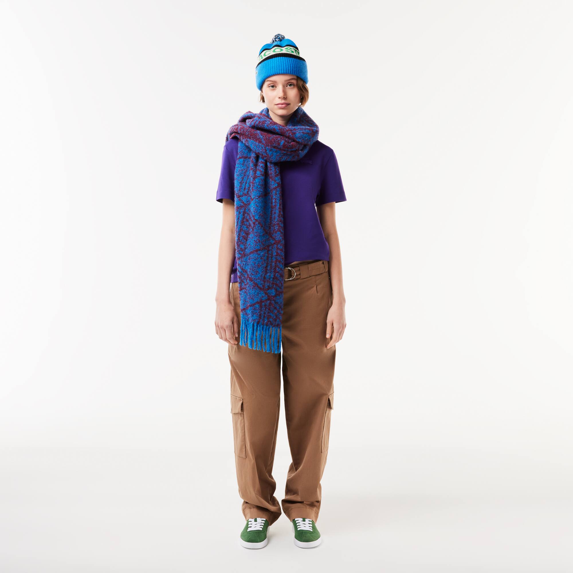 T-Shirt mit strukturiertem Krokodil T-Shirts - Lila - Lacoste - Damen