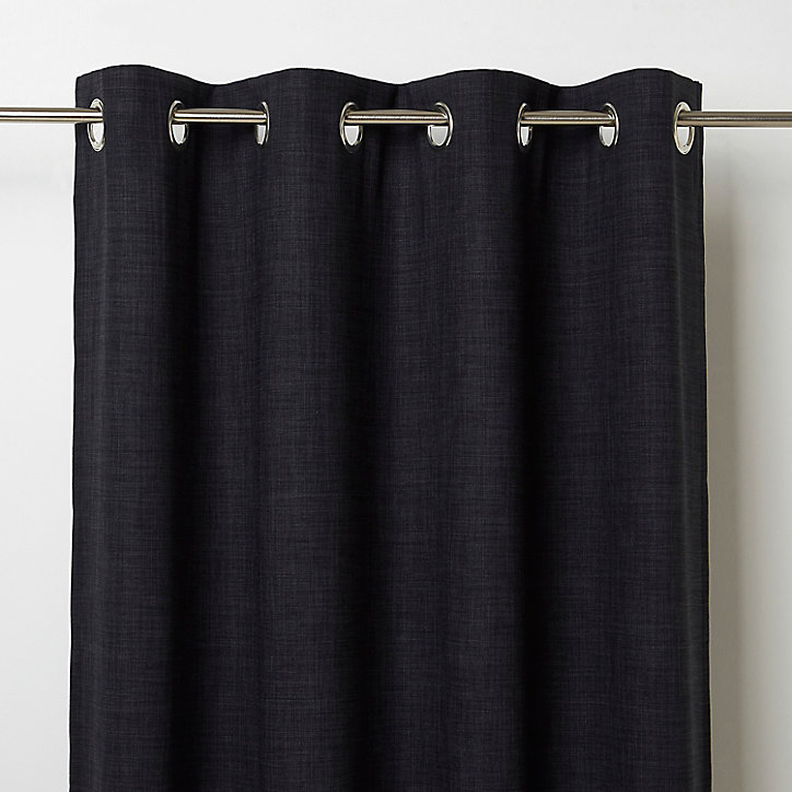 Rideau occultant GoodHome Novan noir l.140 x H.260 cm