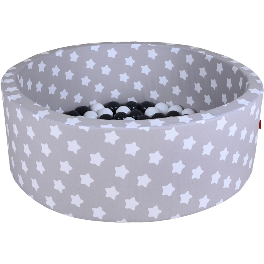 knorr toys® Bällebad soft - Grey white stars - 100 balls greycreme grau