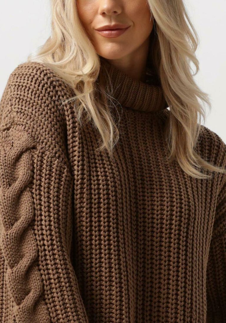 Y.A.S. bruine y.a.s. coltrui yassanne ls knit rollneck pullover