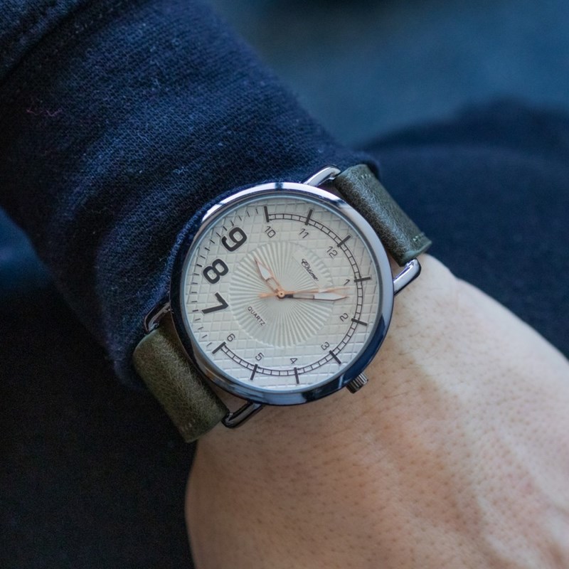 Montre Homme CHTIME bracelet Cuir Vert
