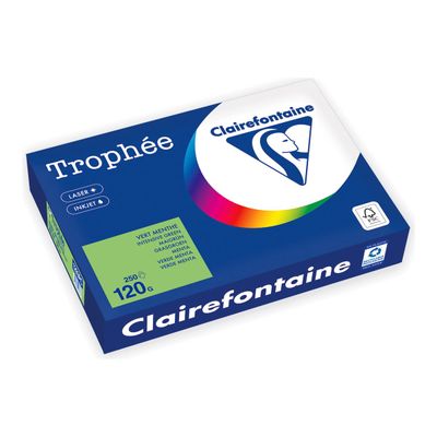 Clairefontaine Trophée - Papier - vert menthe - A4 (210 x 297 mm) - 120 g/m² - Ramette de 250 feuilles