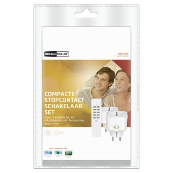 KlikAanKlikUit ACC2-3500R Set met Afstandsbediening en 2 Compacte Stopcontactschakelaars