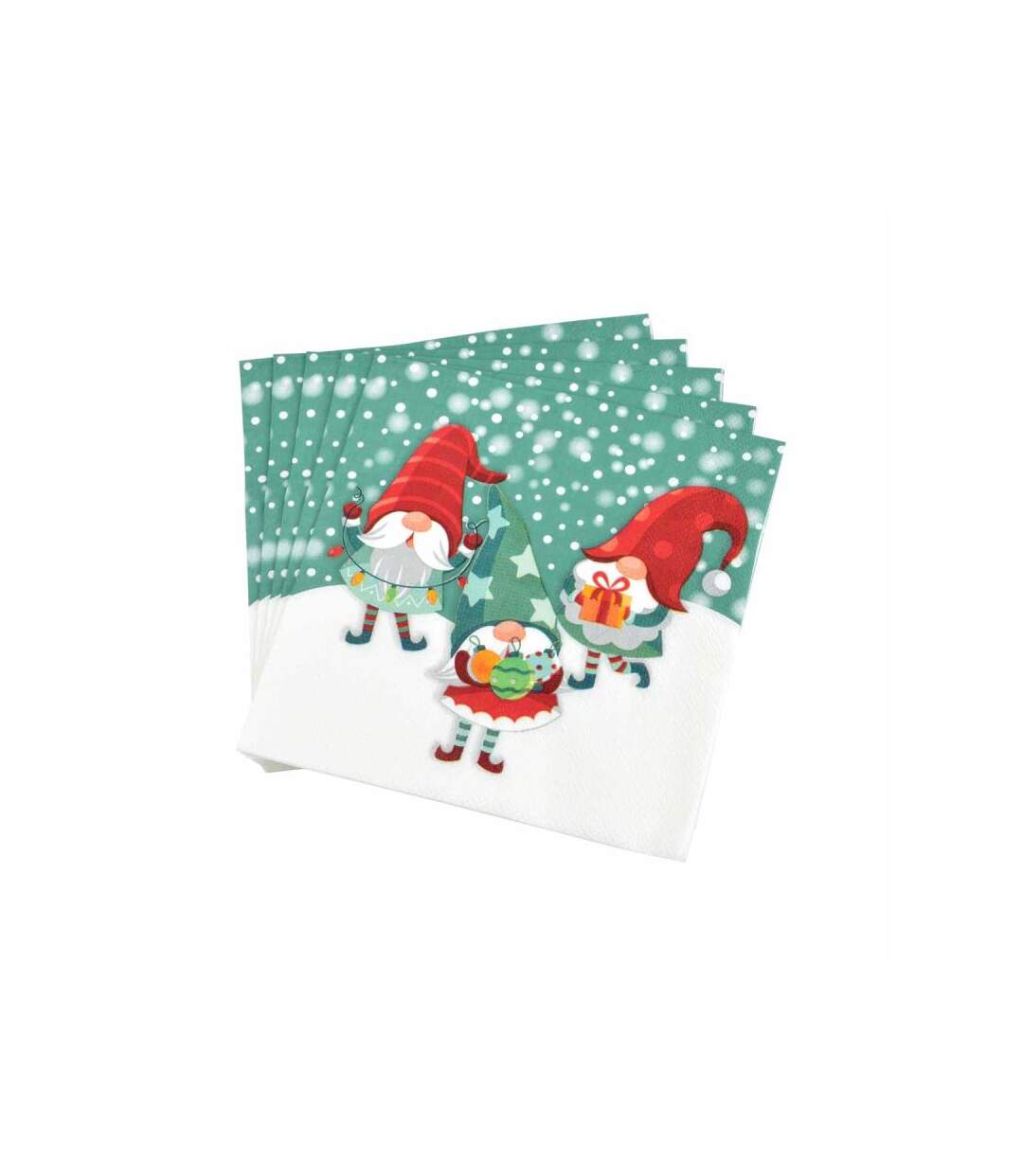 Paris Prix - Lot De 20 Serviettes En Papier lutins 33x33cm Vert