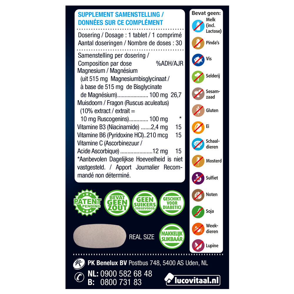 2x Lucovitaal Magnesium Vermoeide Zware Benen30 tabletten
