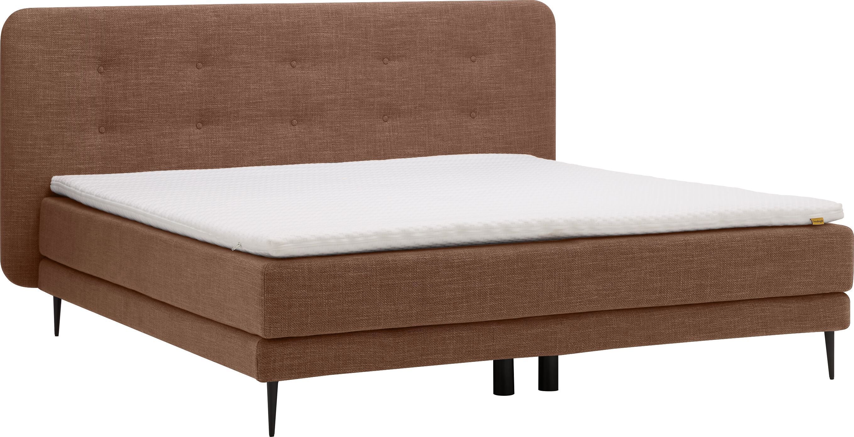 bico GOODNIGHT Boxspringbett - Cognac / B: 180.0 cm x T: 200.0 cm