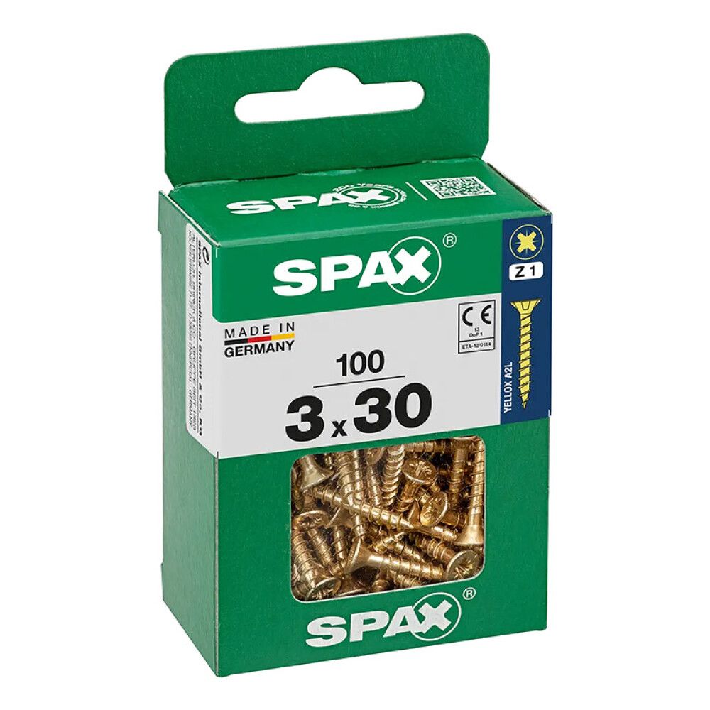 SPAX SENKHODE GUL 3X30, M 100 STK