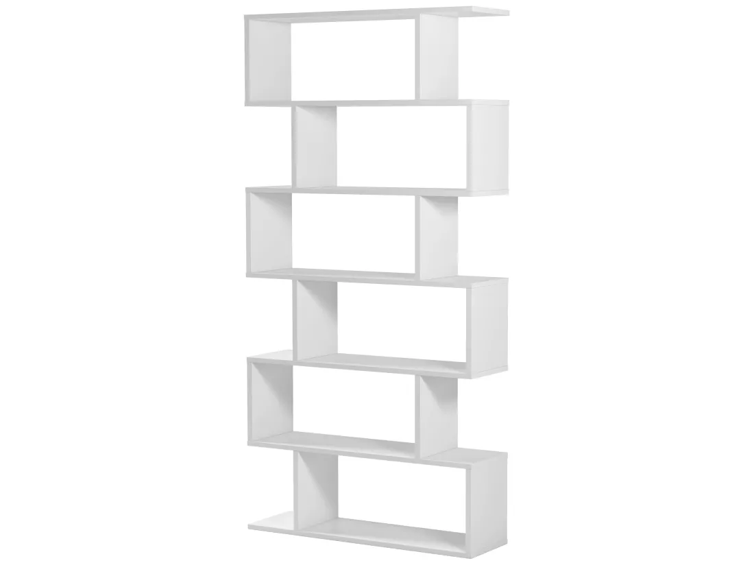 Étagère Bibliothèque Bolonia Couleur Blanche 12 emplacements, pour Salle à Manger ou Bureau