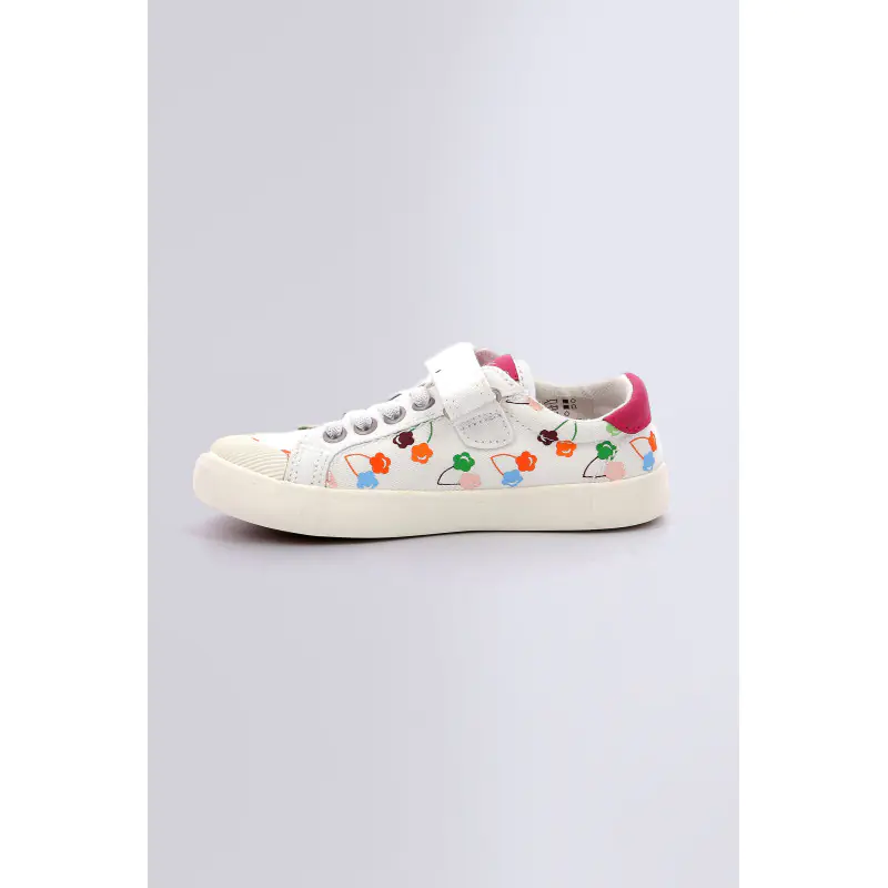 Kickgoldi Blanc cerise BASKETS BASSES Textile Fille