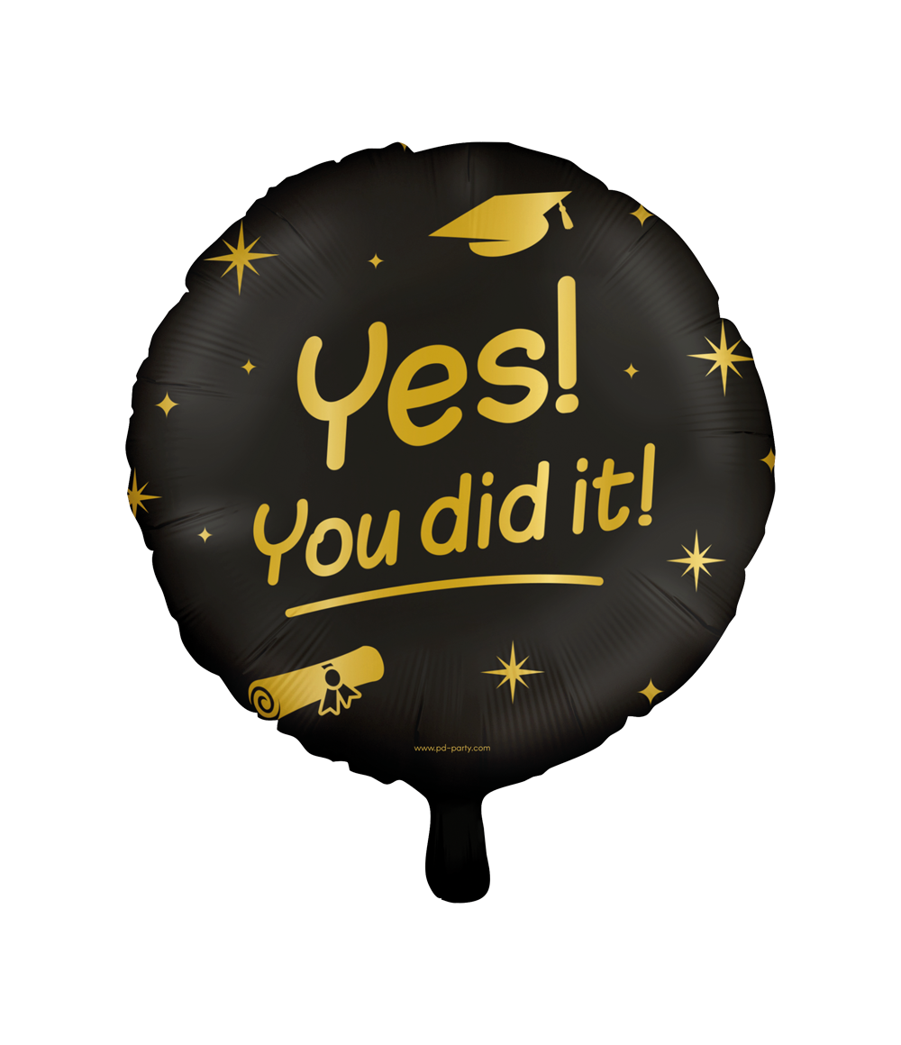 Zwart Gouden Geslaagd Helium Ballon You Did It Leeg 45cm