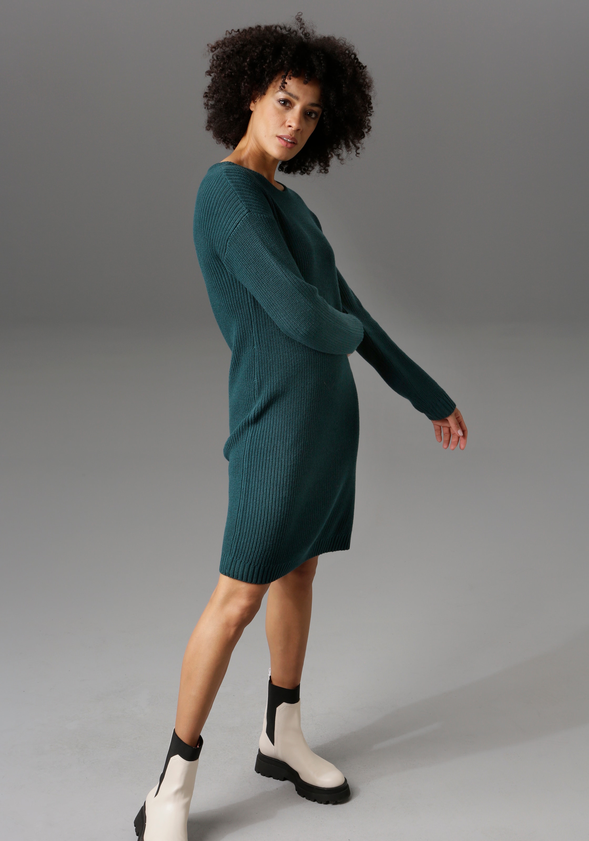 Aniston CASUAL Strickkleid mit Rundhals-Ausschnitt