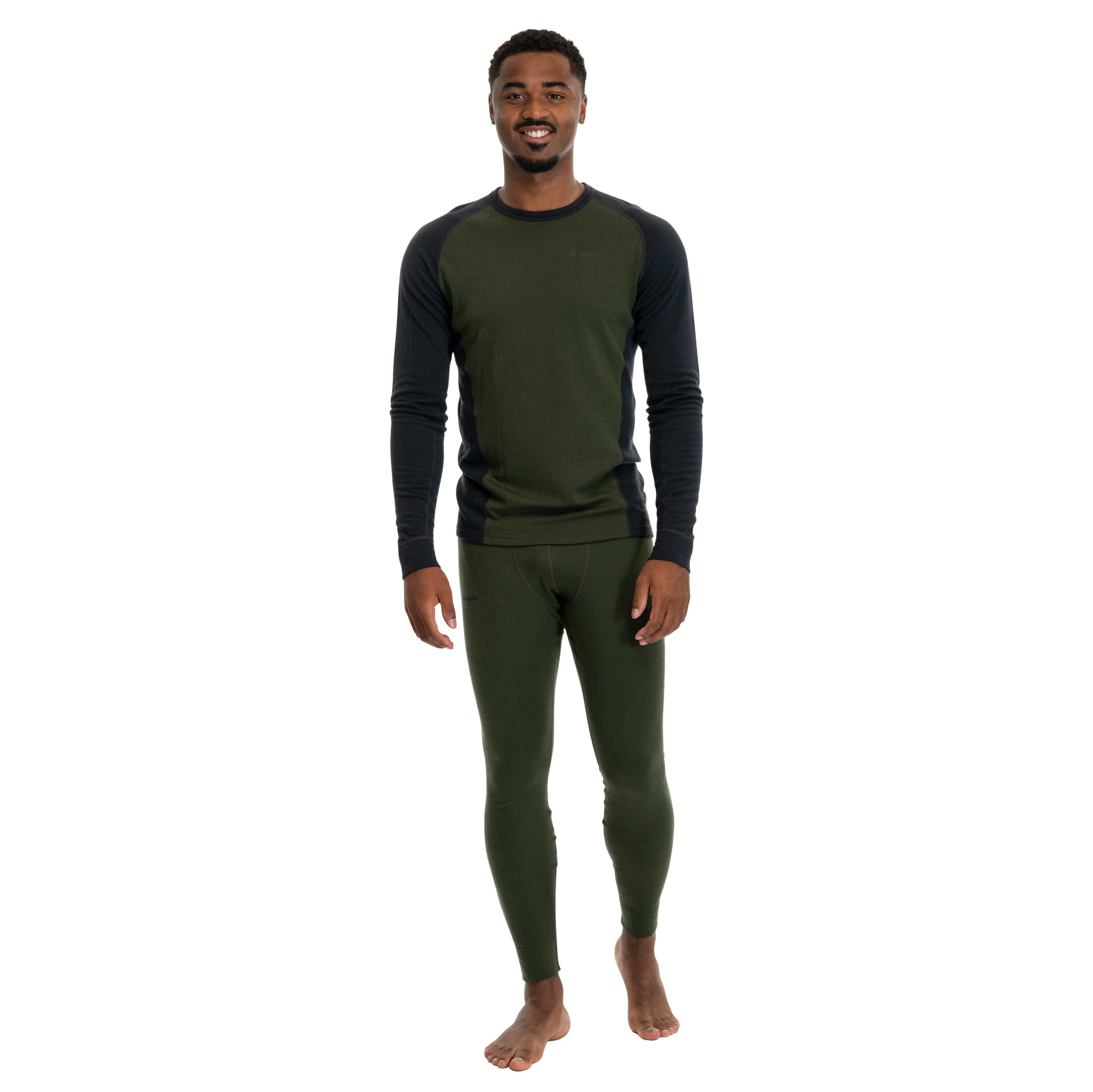 Inner:Dual Merino Long Sleeve Men Pine Forest / Dark Shadow Grey