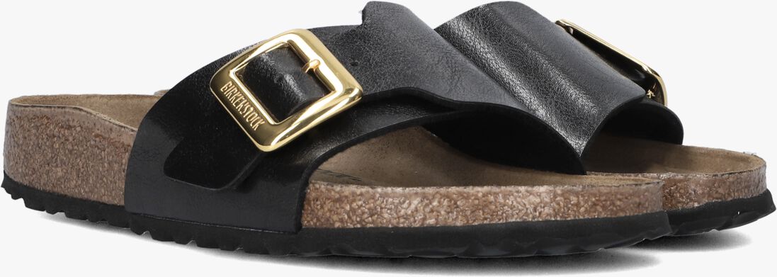 zwarte birkenstock slippers catalina cushion buckle