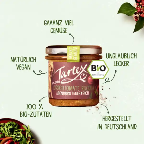 Bio Abendbrotaufstrich Kirschtomaten Rucola