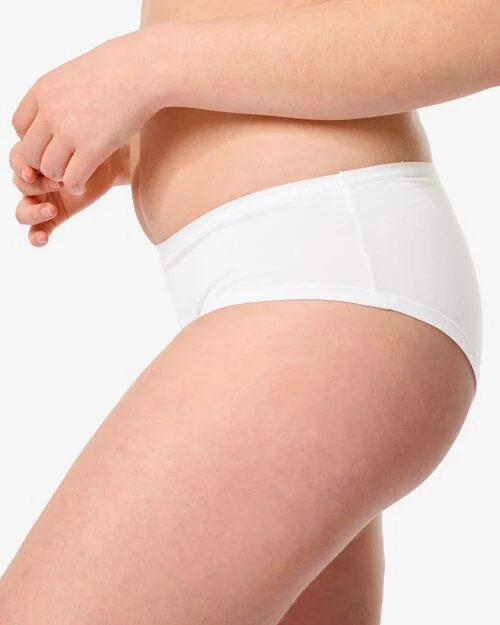 2 hipsters femme coton stretch blanc