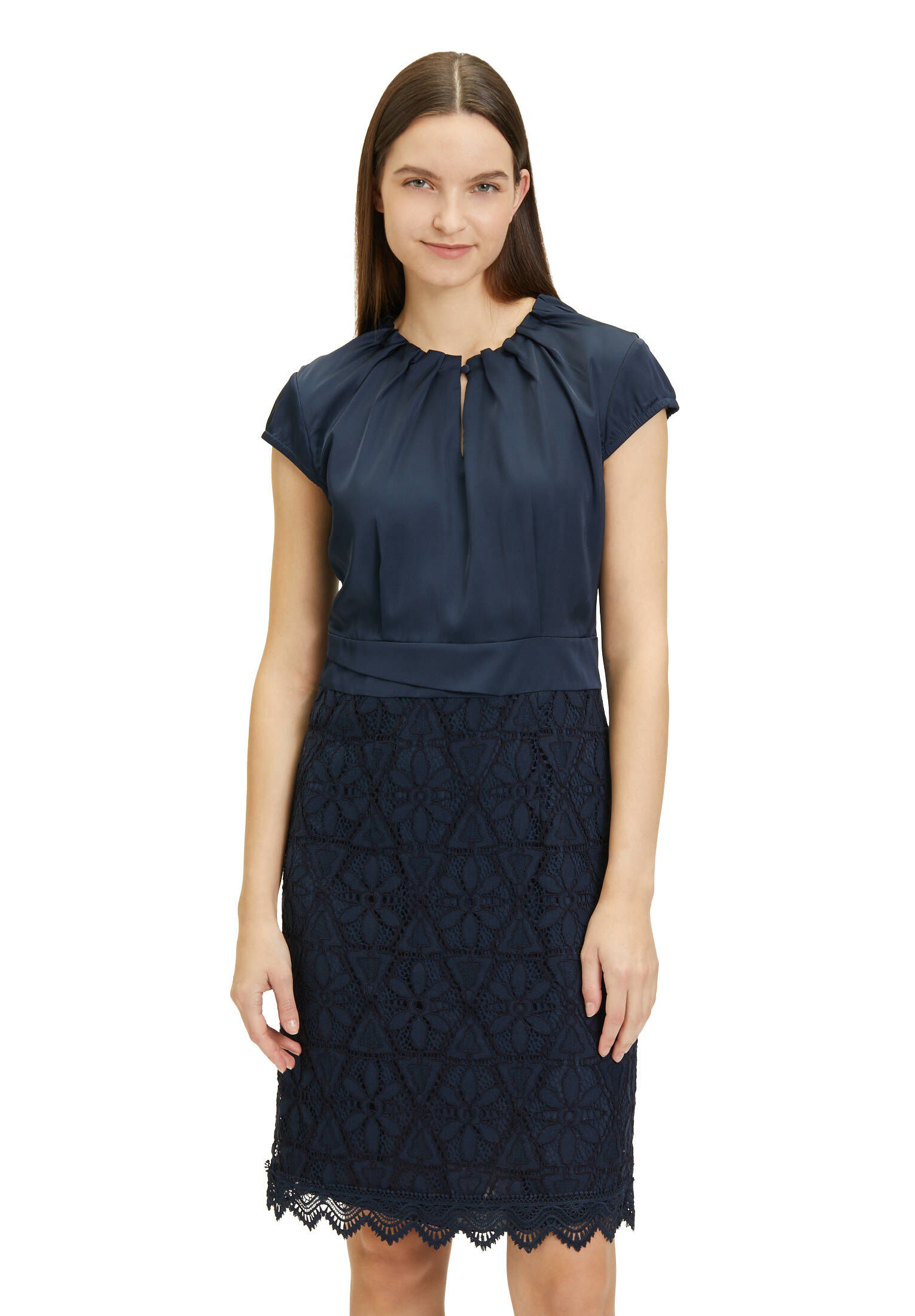 Betty & Co| Damen Spitzenkleid unifarben