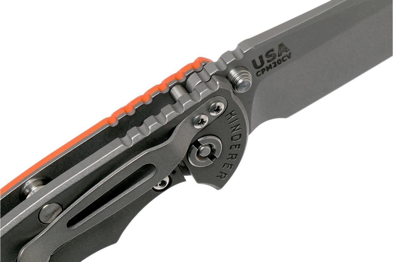 Rick Hinderer XM18 3,5” Non-Flipper Spearpoint Working Finish, Orange G10
