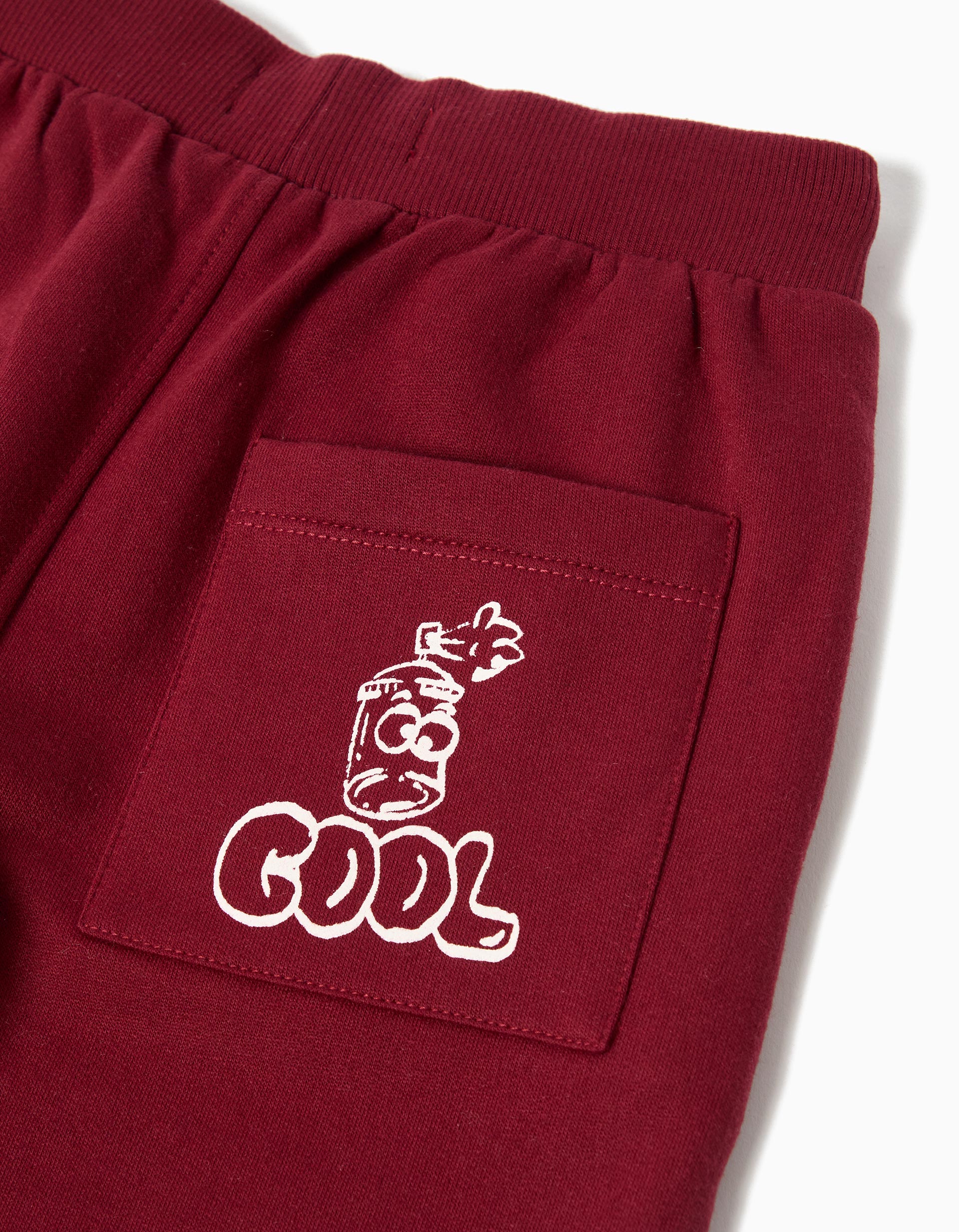 Calças de Jogging, Menino, Vermelho Escuro