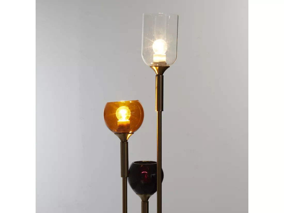 Lampadaire Tripod Verre Fume M1