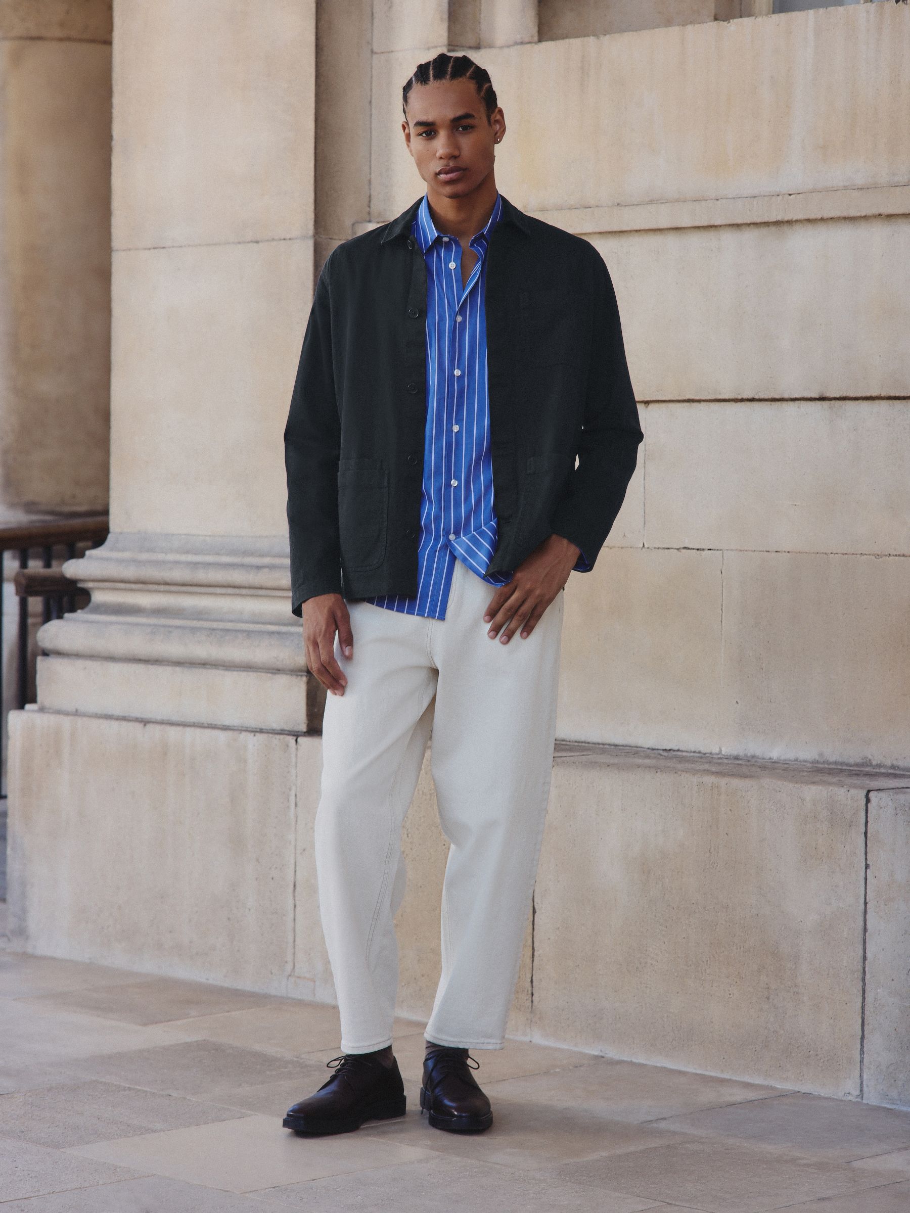 Donkerblauw - Chore Twill Shacket Overshirt