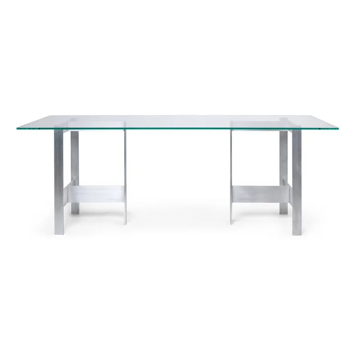 Ferm Living - Lager Esstisch, 200 x 90 cm, Glas / Aluminium