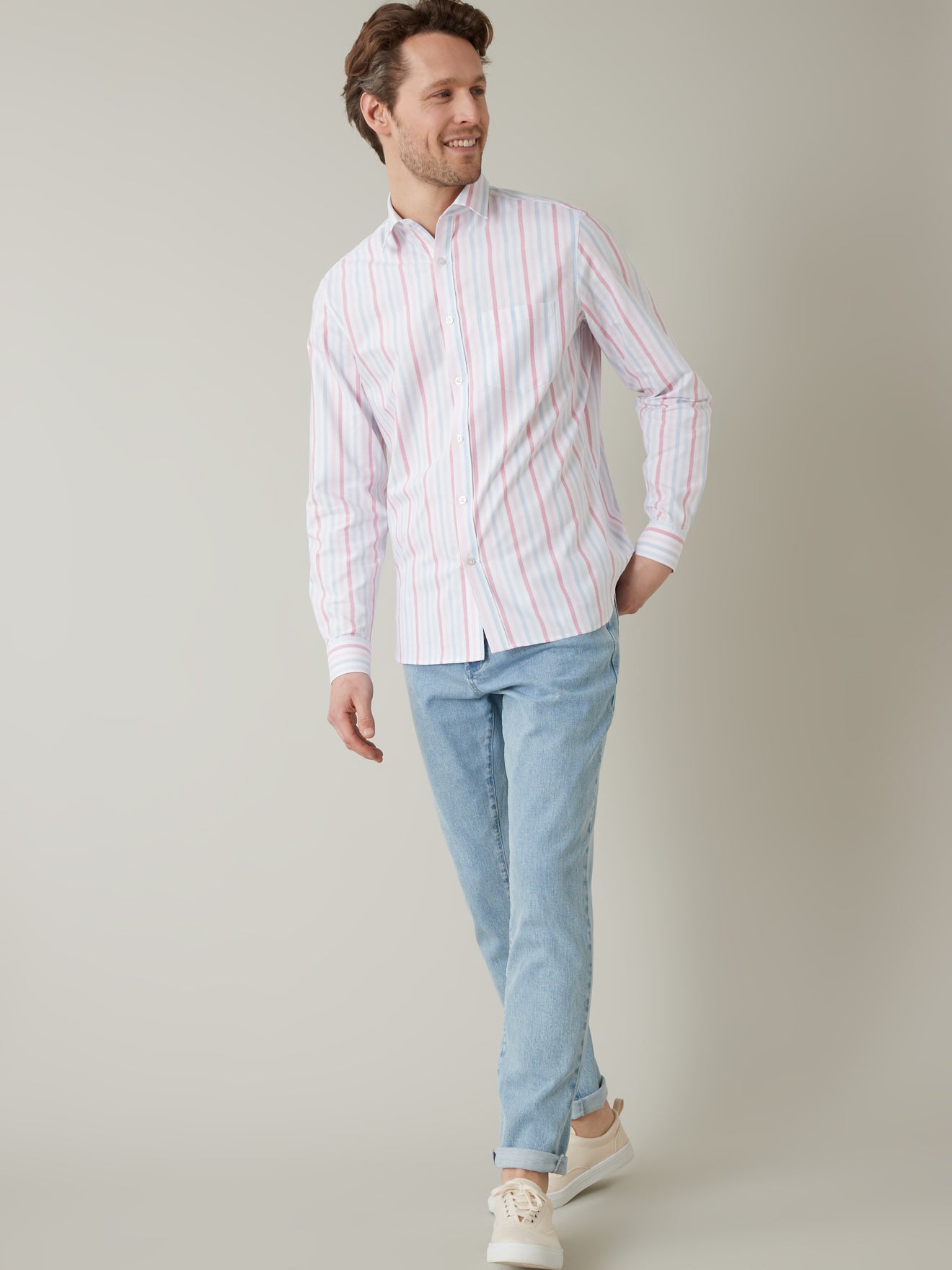 Chemise Regular Fit Oxford rayé homme - coton bio