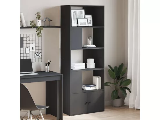 Bibliothèque noir 70x36x189 cm bois d'ingénierie
