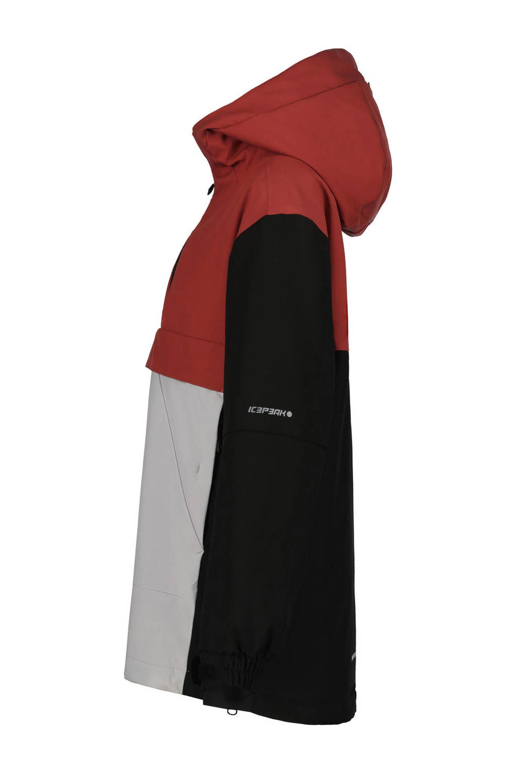 Icepeak ski-jack Langley Jr lichtgrijs/zwart/roestbruin