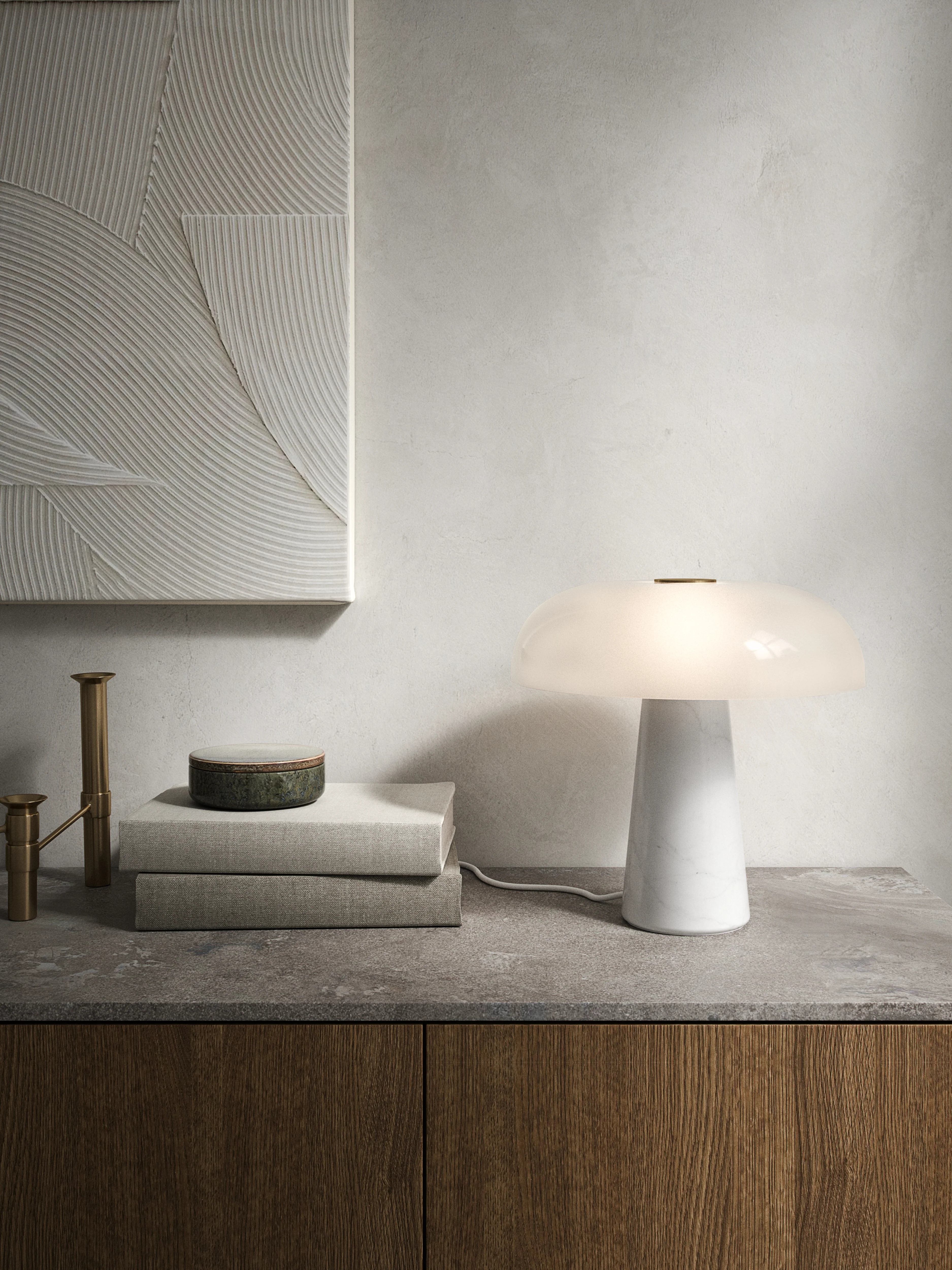 Design For The People  Glossy bordlampe - opal hvid