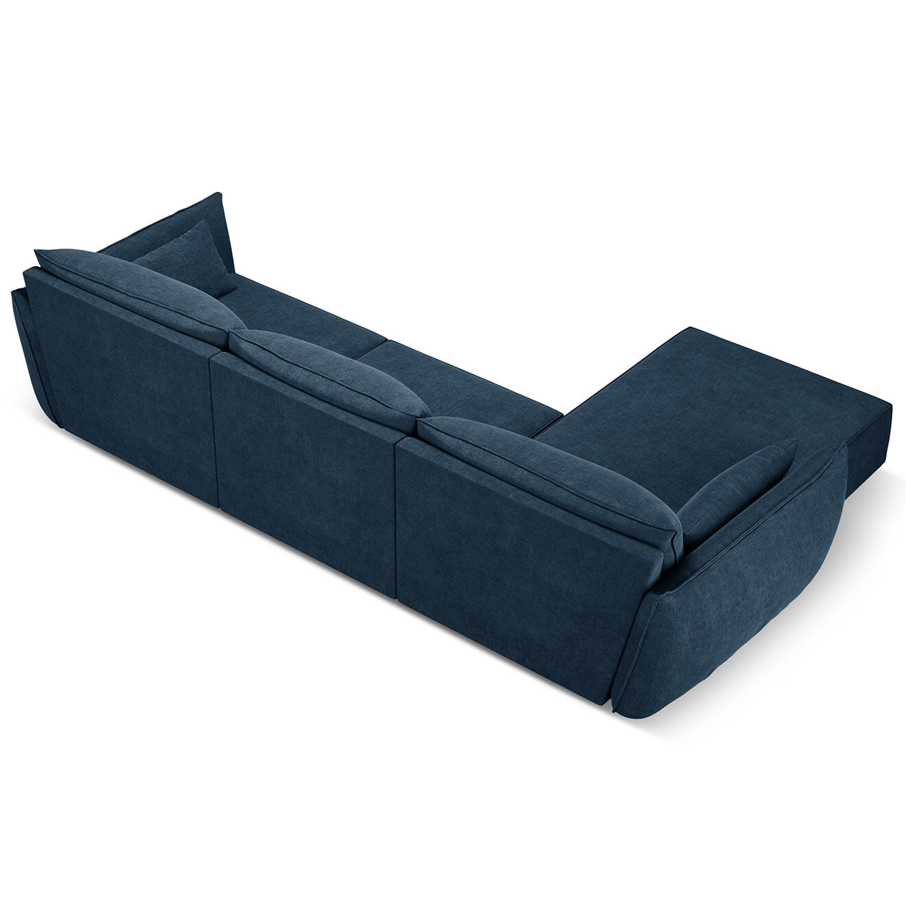 Mazzini Sofas Canapé D'Angle Gauche Vanda 5 Places 2 bleu roi - 208x166x85 cm