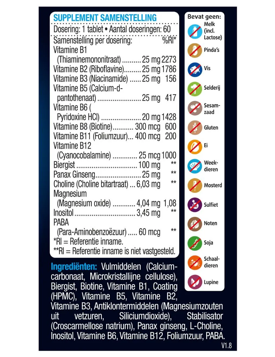Vitamine B Complex Forte 60 tabletten