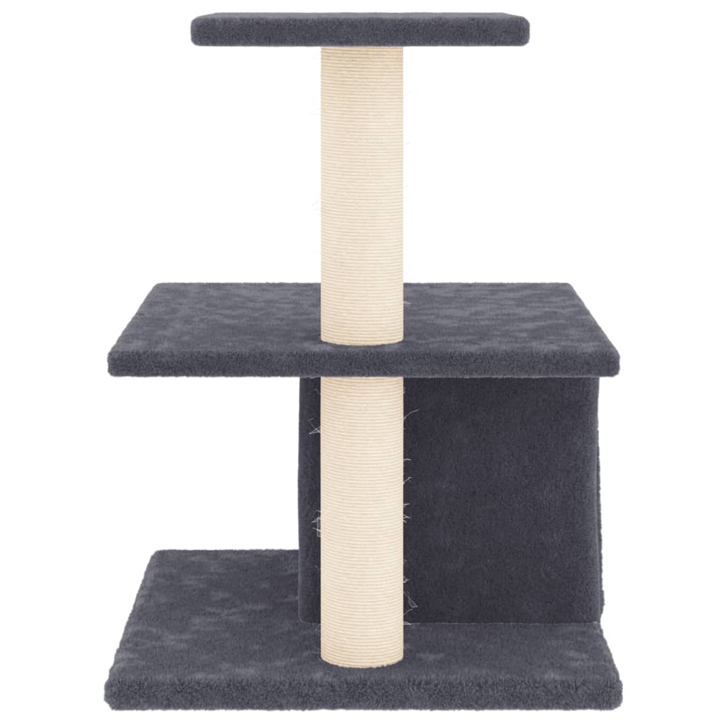 Arranhador para gatos vidaXL com hastes de sisal cinza escuro, 48 cm