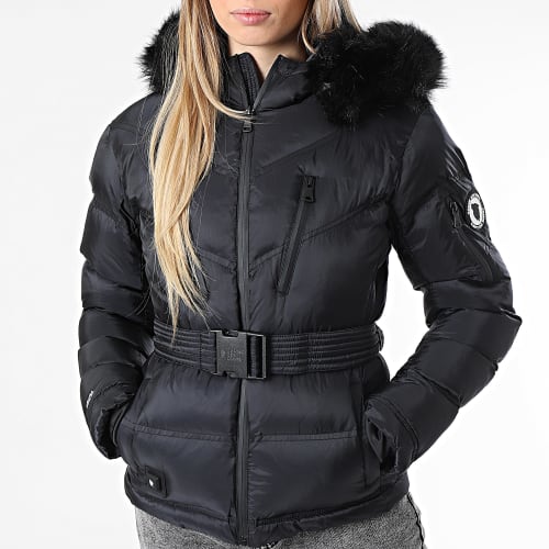 Doudoune Chauffante Capuche Fourrure Femme Iron Lady Noir