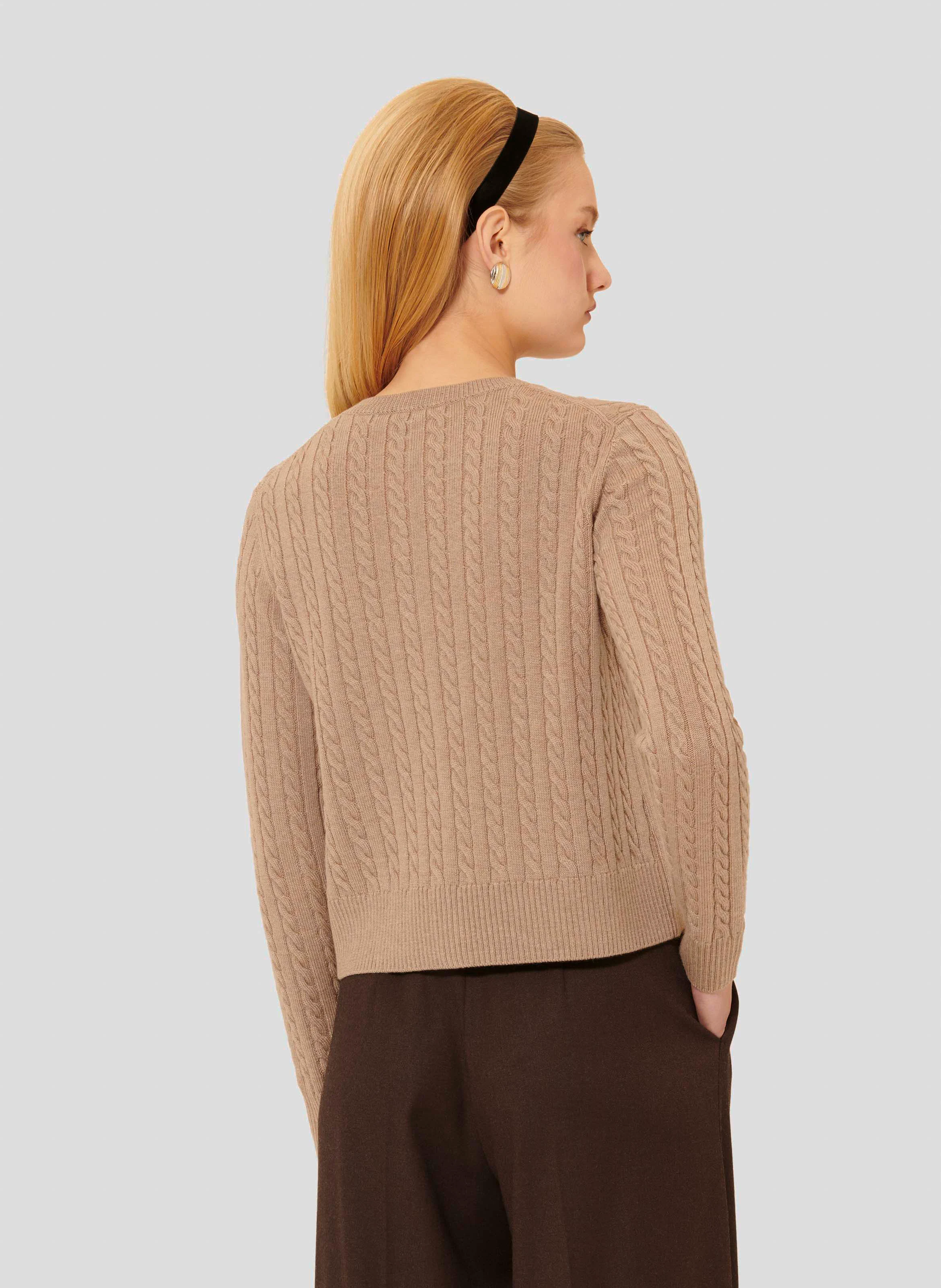 GASPARD - Cardigan droit en laine | Marron