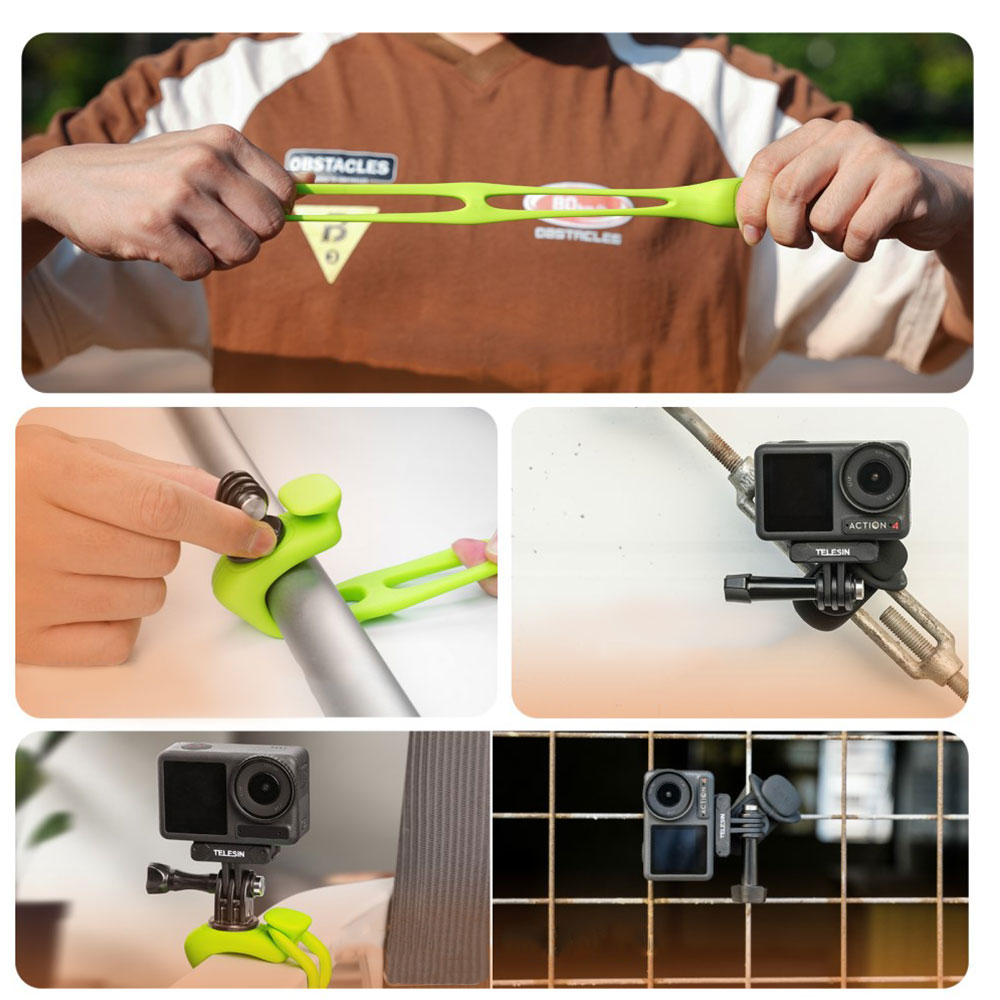 Fahrrad Lenkstangen Silikon Motorrad und Fahrrad / Velo Halterung (Ø2.2-3.8cm) mit 360° Rotation für GoPro - Schwarz
