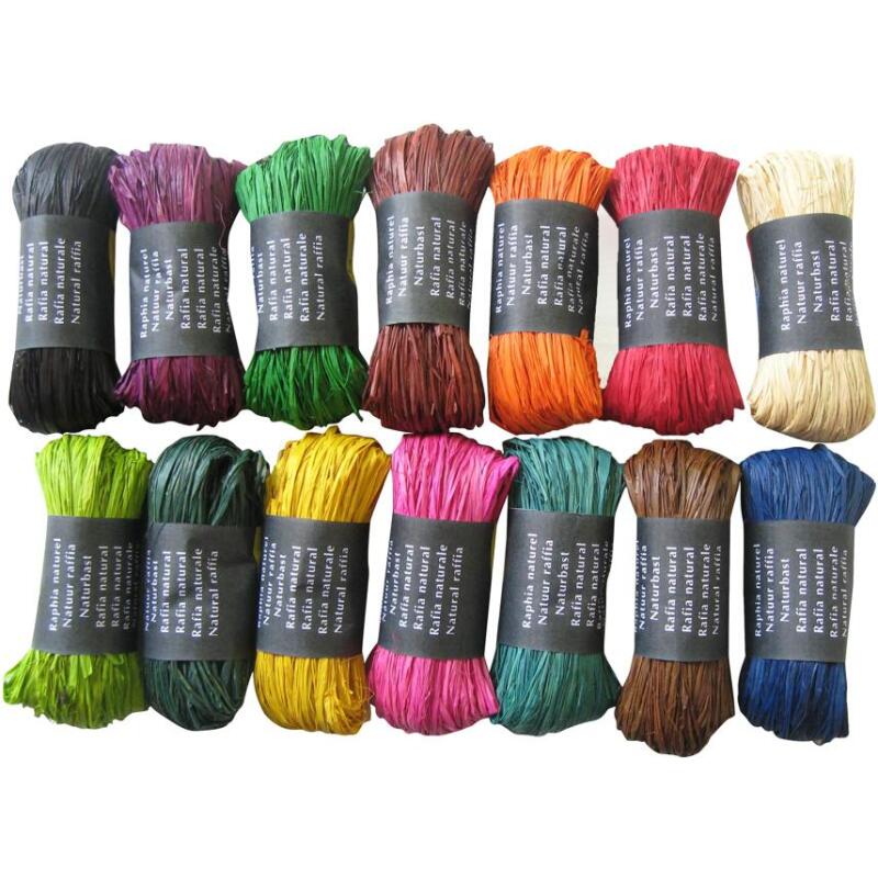 Pelote raphia naturel 50g, ass. 15coul. - Assortiment