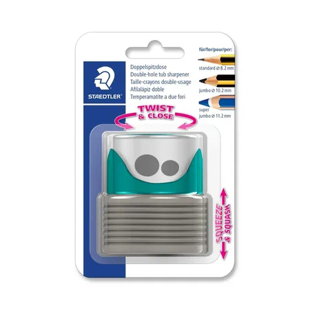 STAEDTLER® Doppelspitzdose mit Faltenbalg petrol/grau