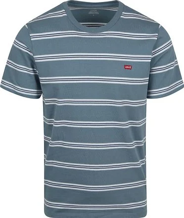 Levi's T-shirt Original Stripe Rowan Steam Blue 56605-0263 kopen