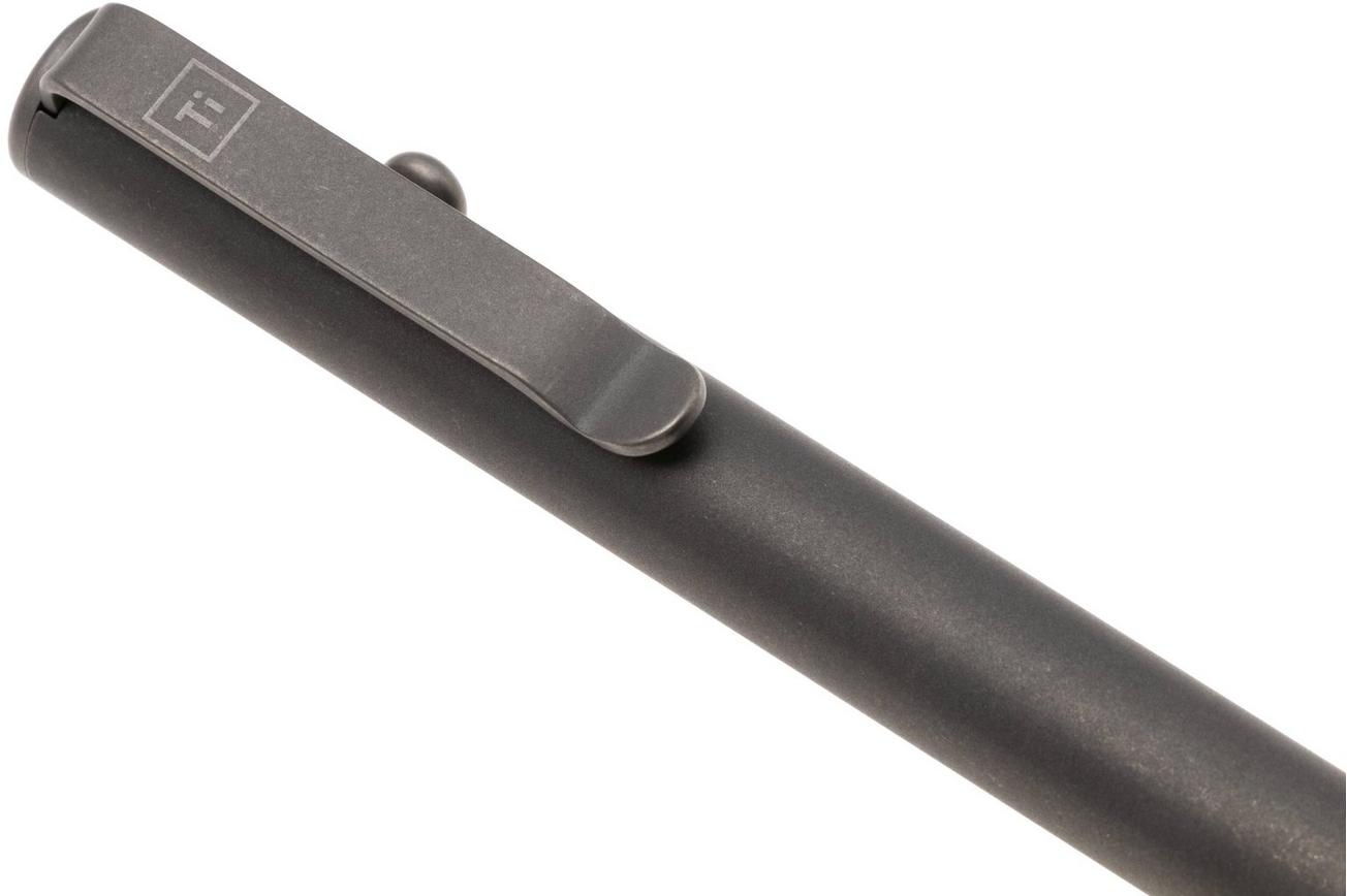 Big Idea Design Base Line Bolt Action Pen BS-BA-SW Stonewashed Titanium, everyday carry pen