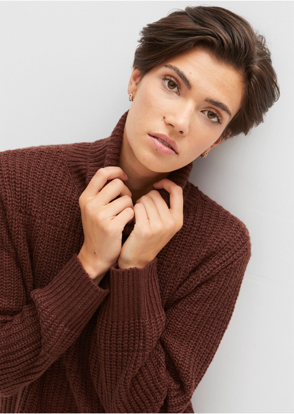 Pull en maille à col roulé